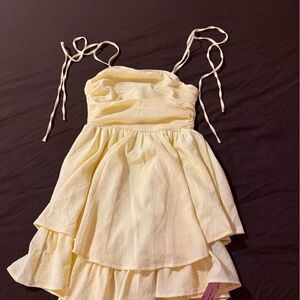 SHEIN Yellow Layered Dress